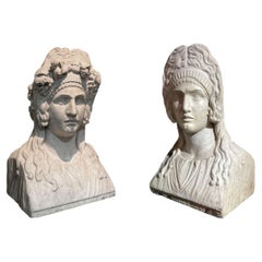 Large Marble Busts of Roman Goddesses