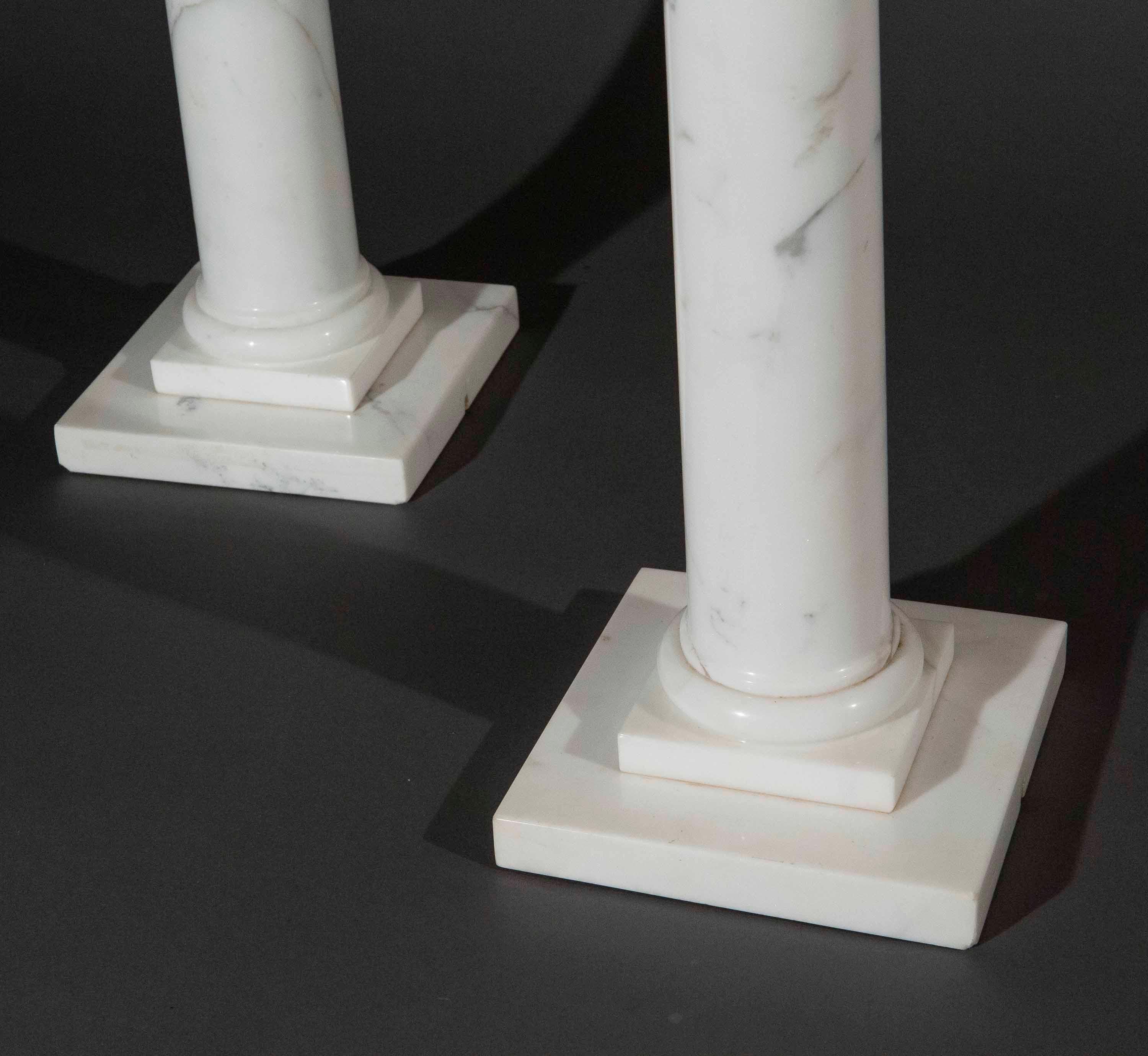 Lámparas de sobremesa grandes con columna de mármol Mármol de Carrara en venta