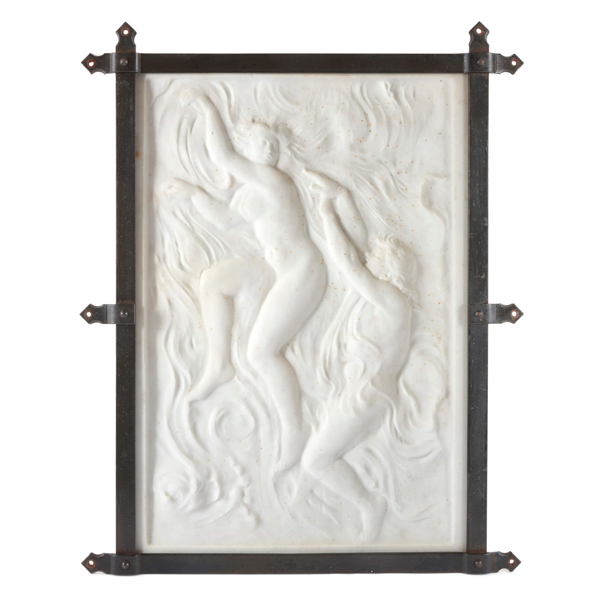 Large Marble Figurative Relief Panel by Pegram For Sale