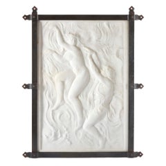 Grande pannello in rilievo figurativo in marmo di Pegram
