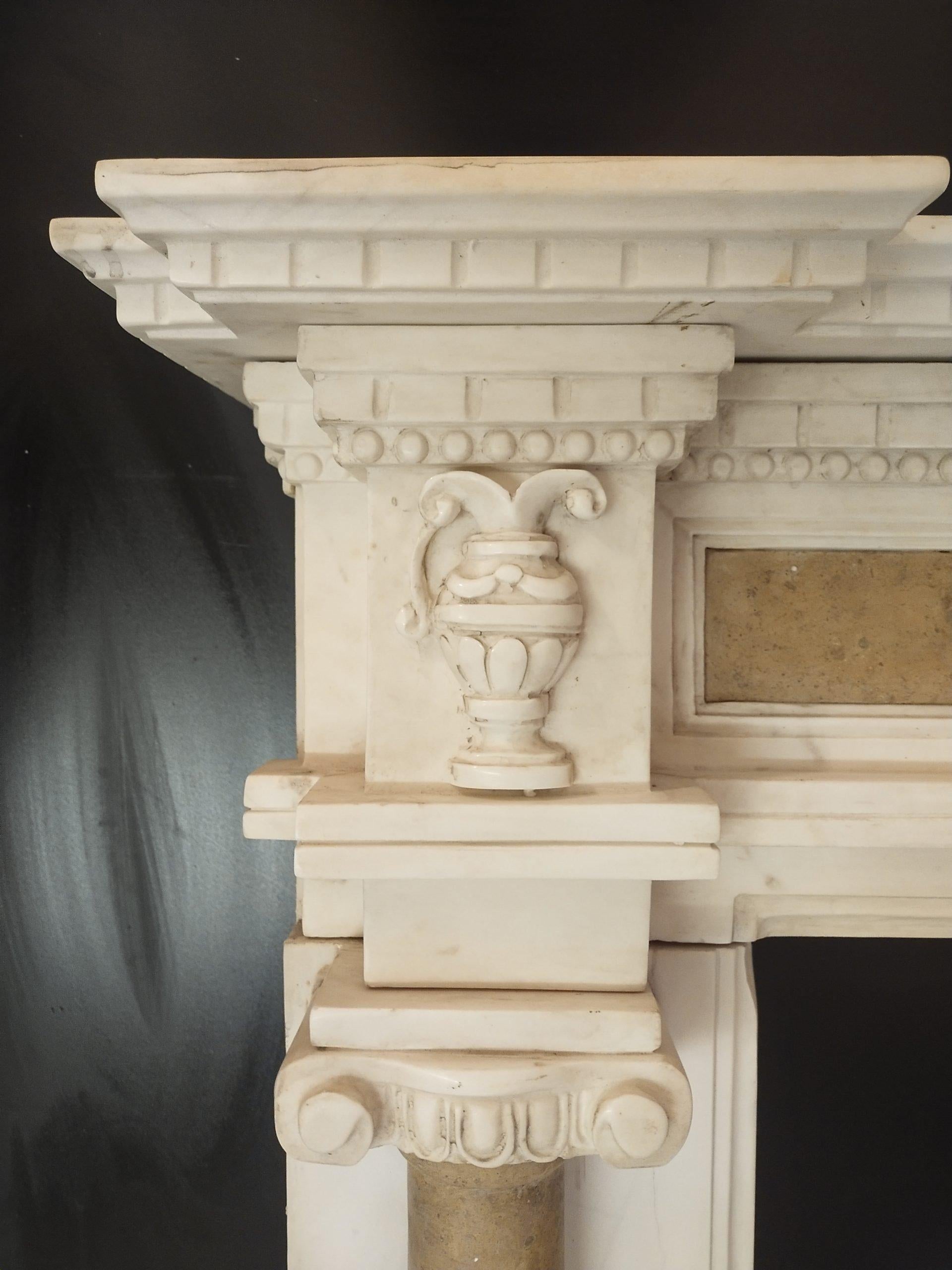 Marble Large marble fireplace For Sale