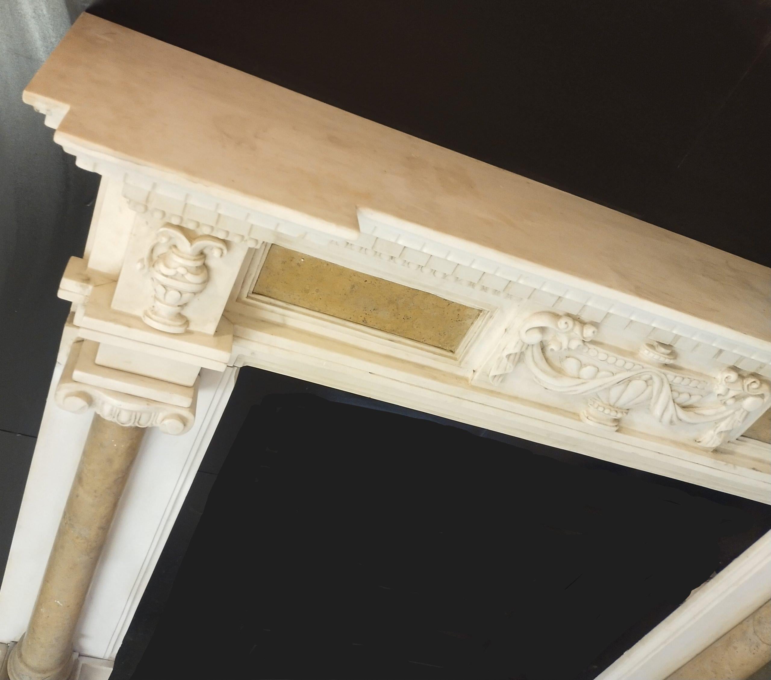 Large marble fireplace For Sale 1