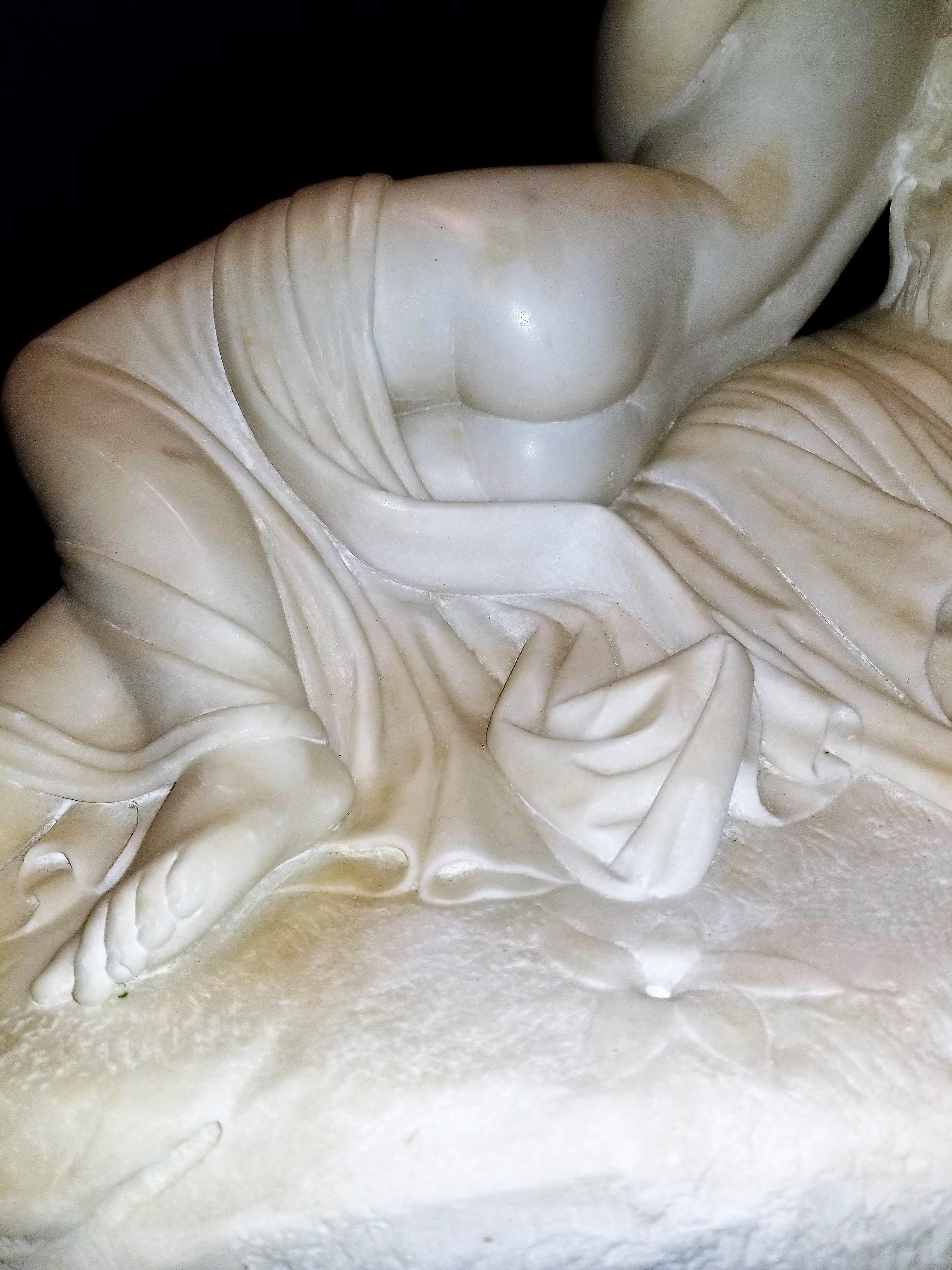 Grand groupe de marbres de « Cupidon et Psyché » d'après A. Canova, Signé C. Lapini en vente 2
