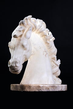 Large marble horse head