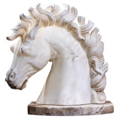 Large marble horse head