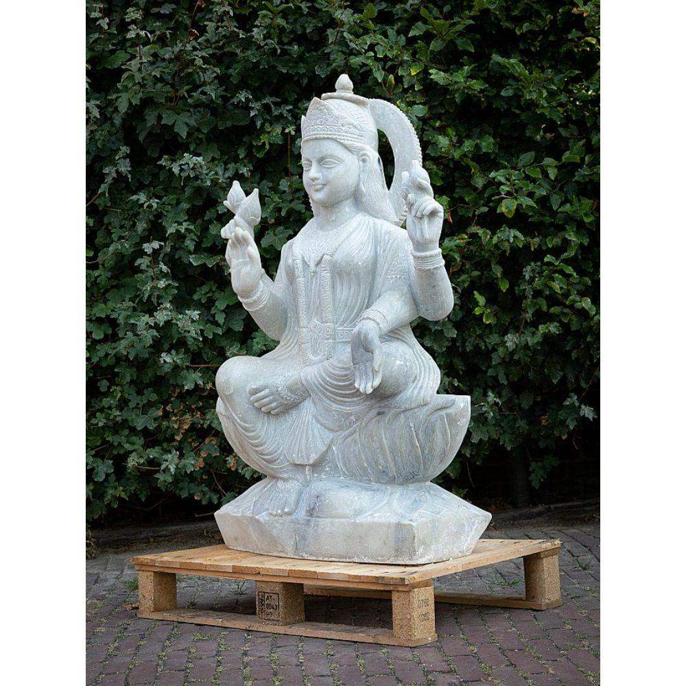 Indian Large Marble Lakshmi Statue from India For Sale