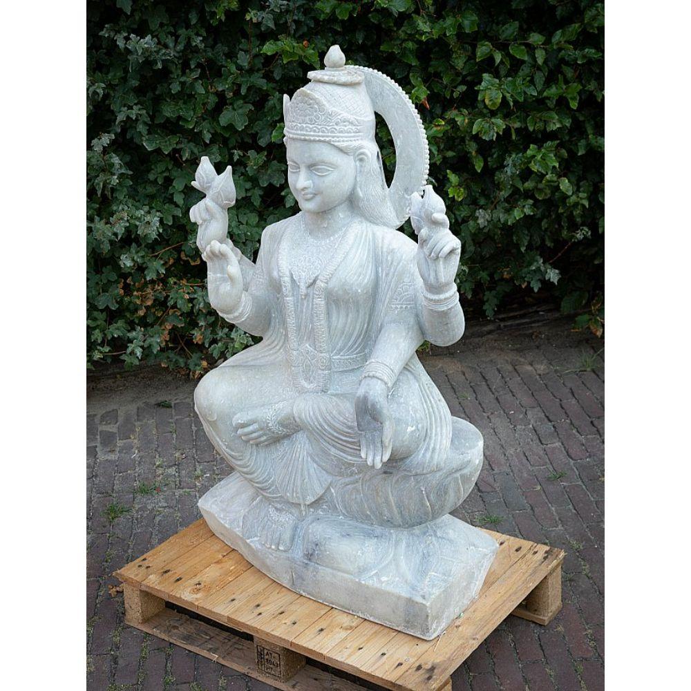 Large Marble Lakshmi Statue from India For Sale 1