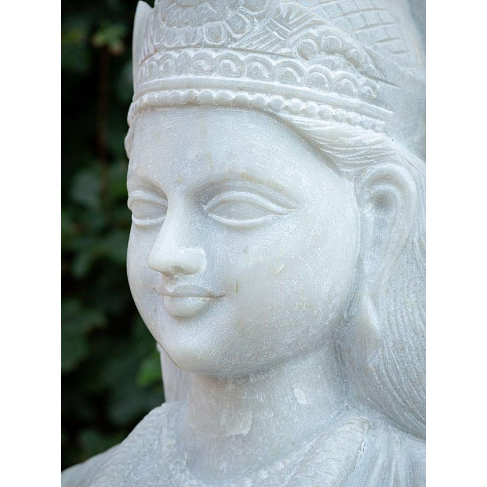Large Marble Lakshmi Statue from India For Sale 3