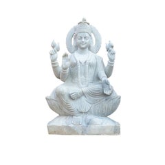 Grande statue Lakshmi en marbre d'Inde