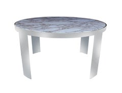 Large Marble Mid-Century Modern Round Dining or Center Table by Leon Rosen