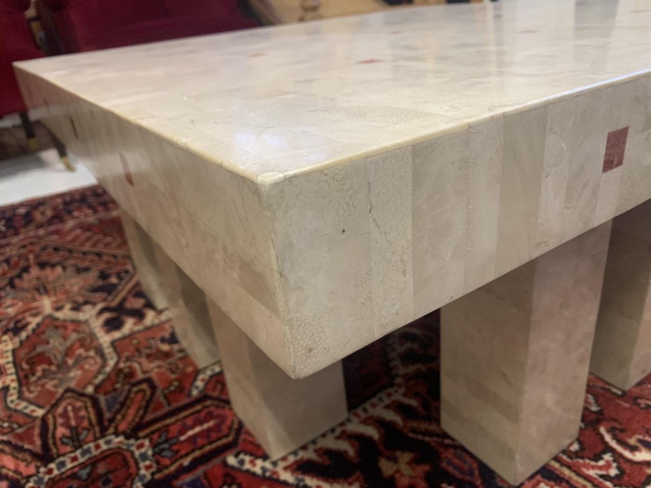 Large Marble Mosaic Brutalist Coffee Table 1970s In Good Condition For Sale In BUSSUM, NH
