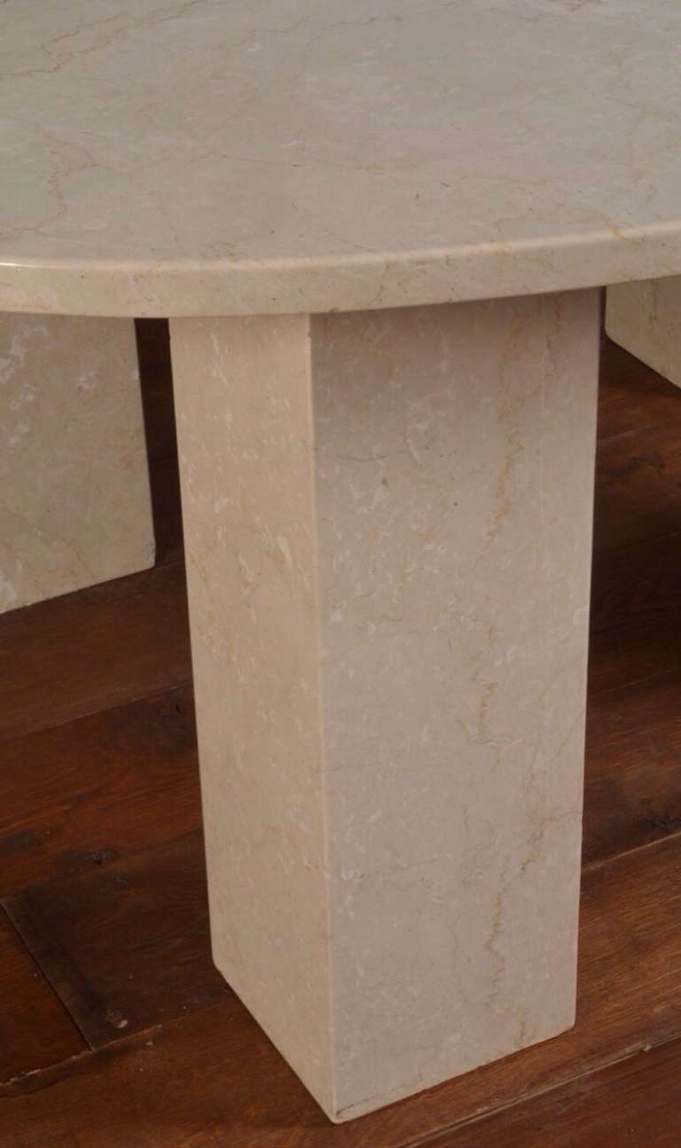 white marble oval dining table