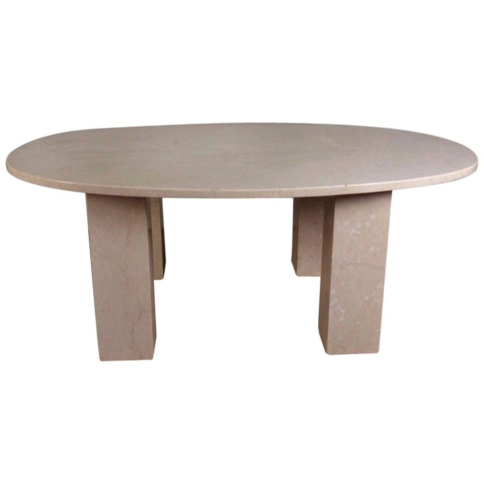 Large Marble Oval Dining Table