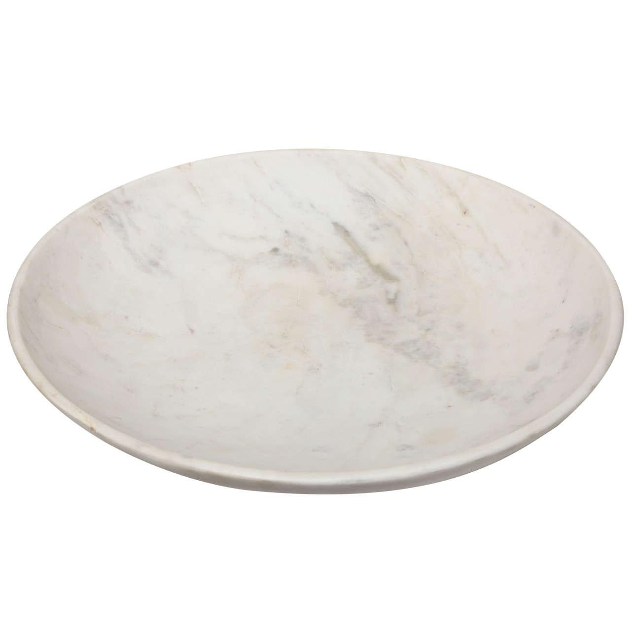 Late 20th Century Large Marble Parat Bowl from India