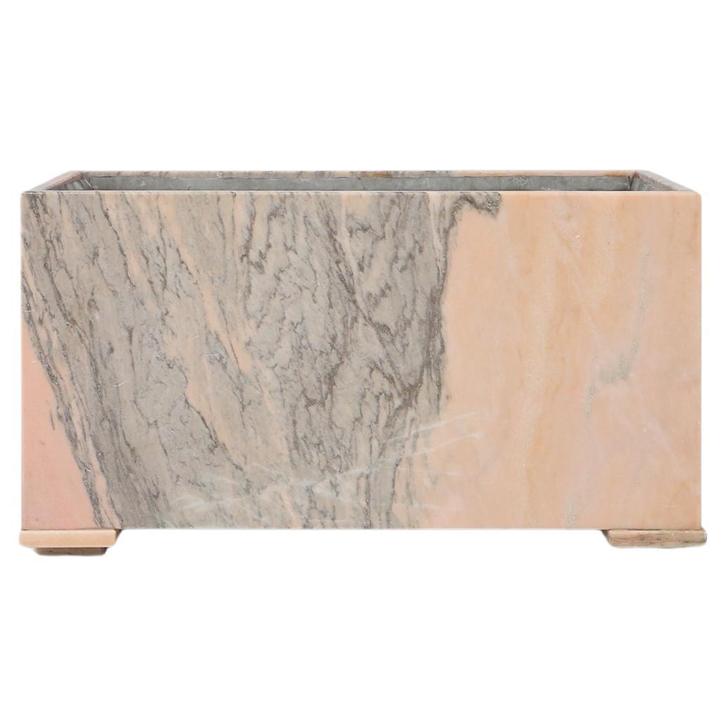 Large marble planter in pink marble, Belgium ca. 1980 For Sale