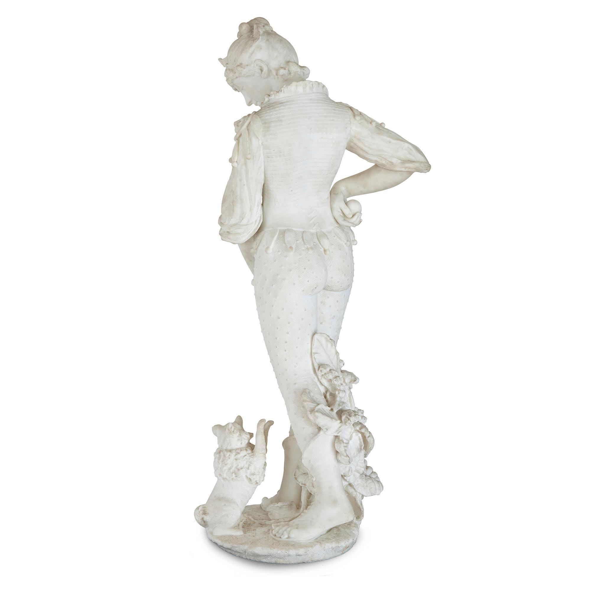 Large Marble Sculpture of a Circus Ringmistress by Antonio Natali For Sale 2