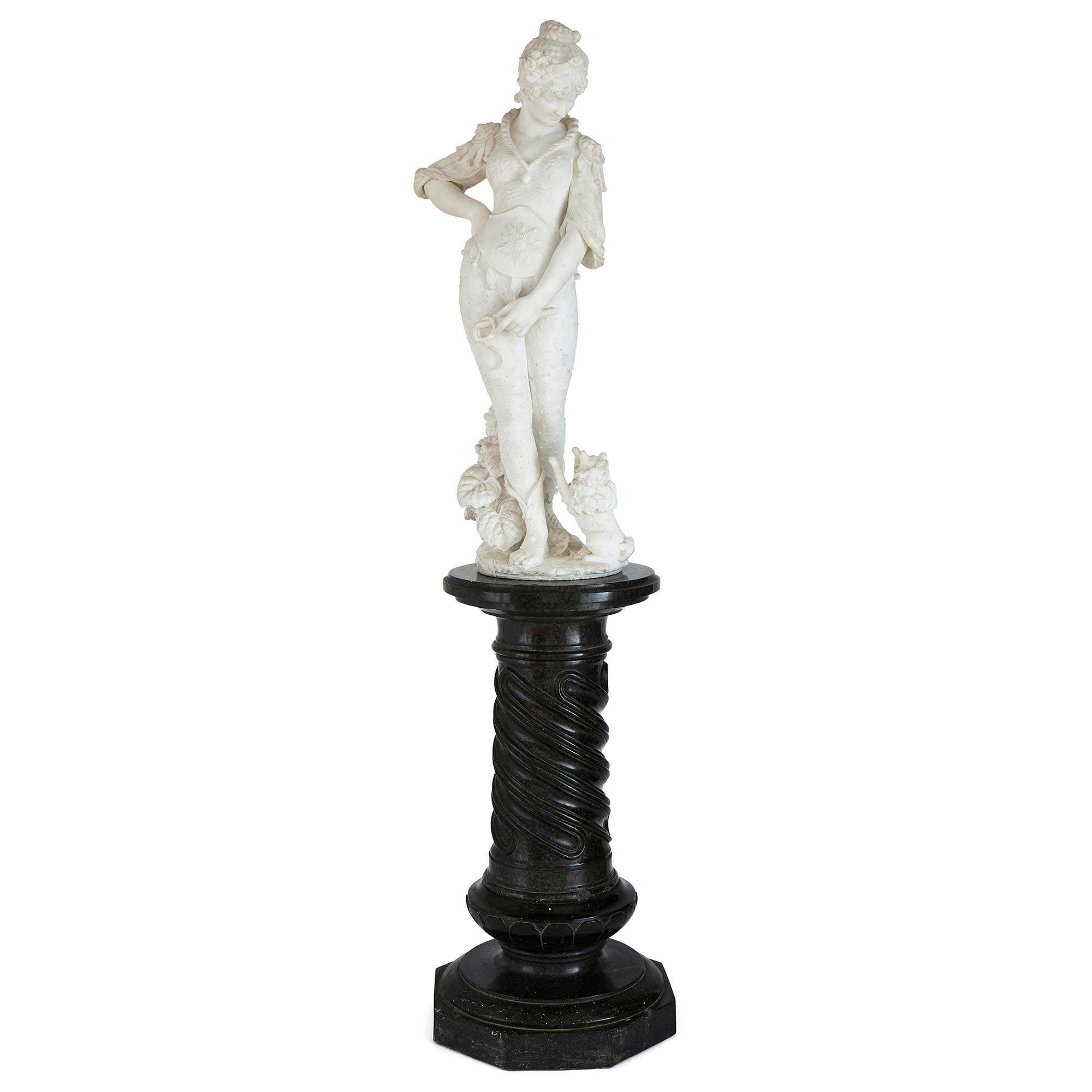 Large Marble Sculpture of a Circus Ringmistress by Antonio Natali For Sale