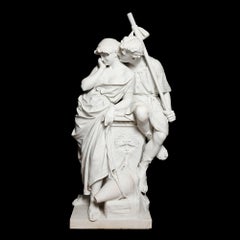 Large Marble Sculpture of an Amorous Couple by Antonio Frilli
