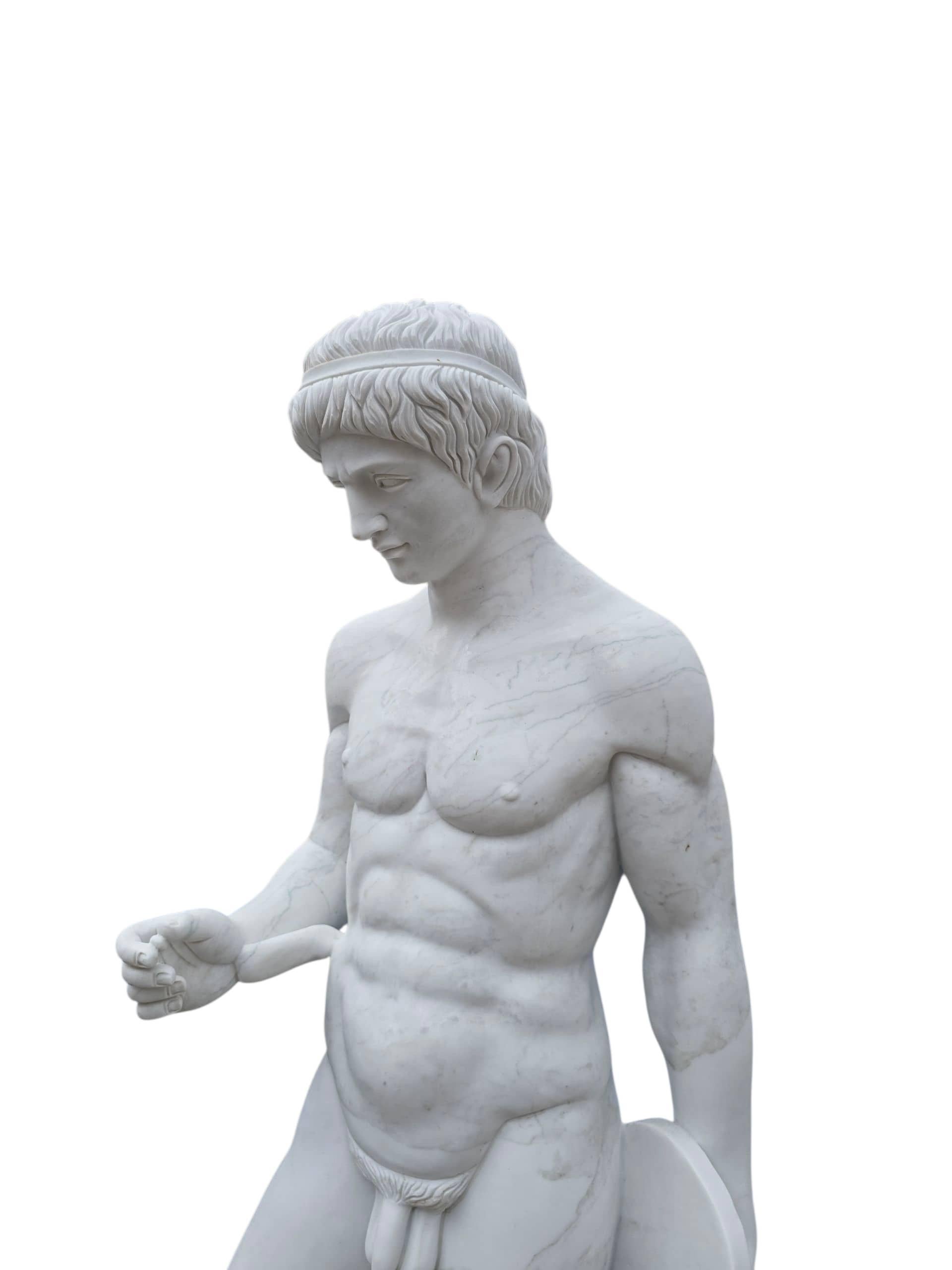 Grande scultura in marmo del Discobolo, Italia, anni '70 In condizioni buone in vendita a Madrid, ES