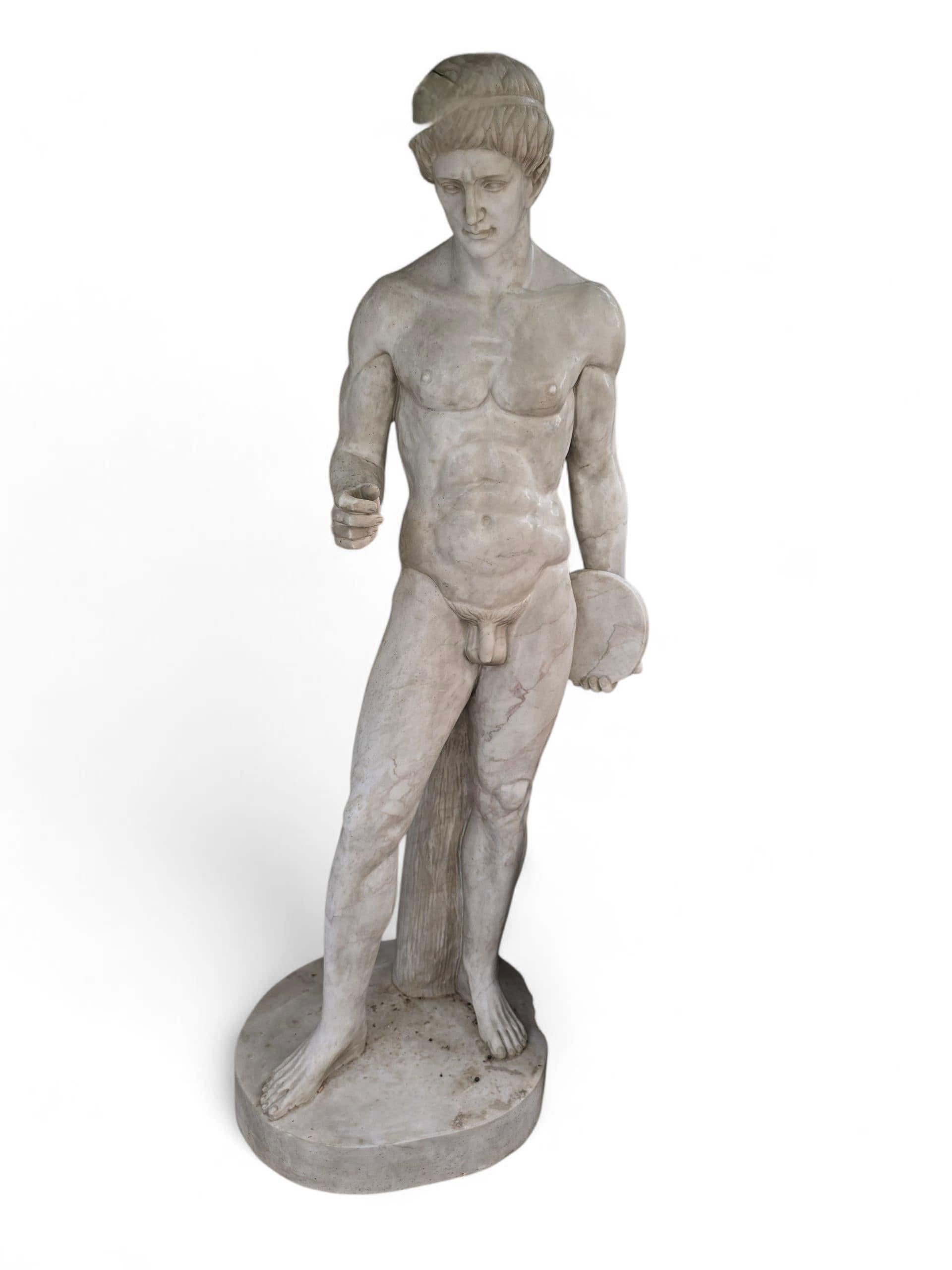 Große Marmorskulptur des Discobolus, Italien, 1970er Jahre im Zustand „Gut“ im Angebot in Madrid, ES