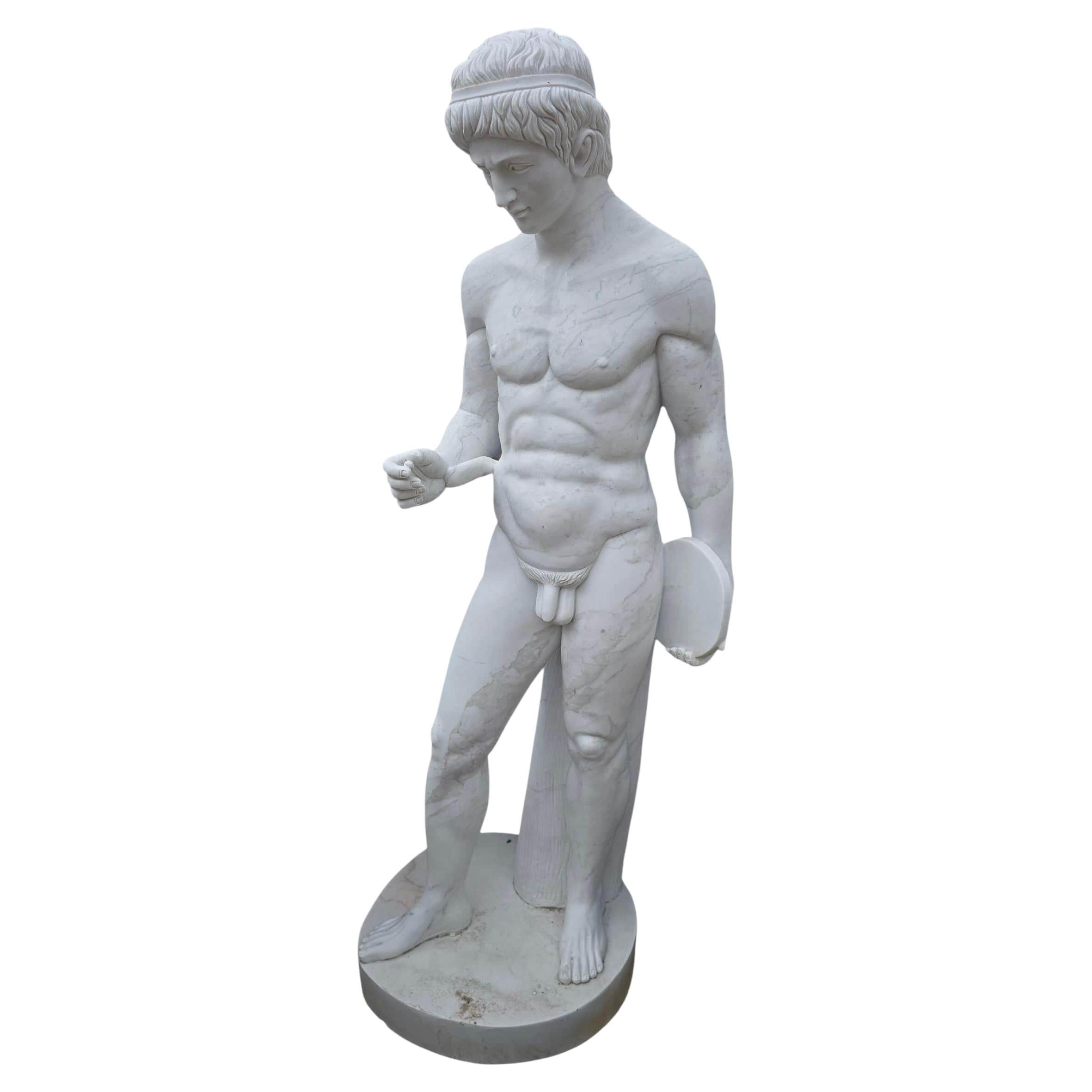 Grande scultura in marmo del Discobolo, Italia, anni '70 in vendita