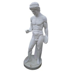 Grande scultura in marmo del Discobolo, Italia, anni '70