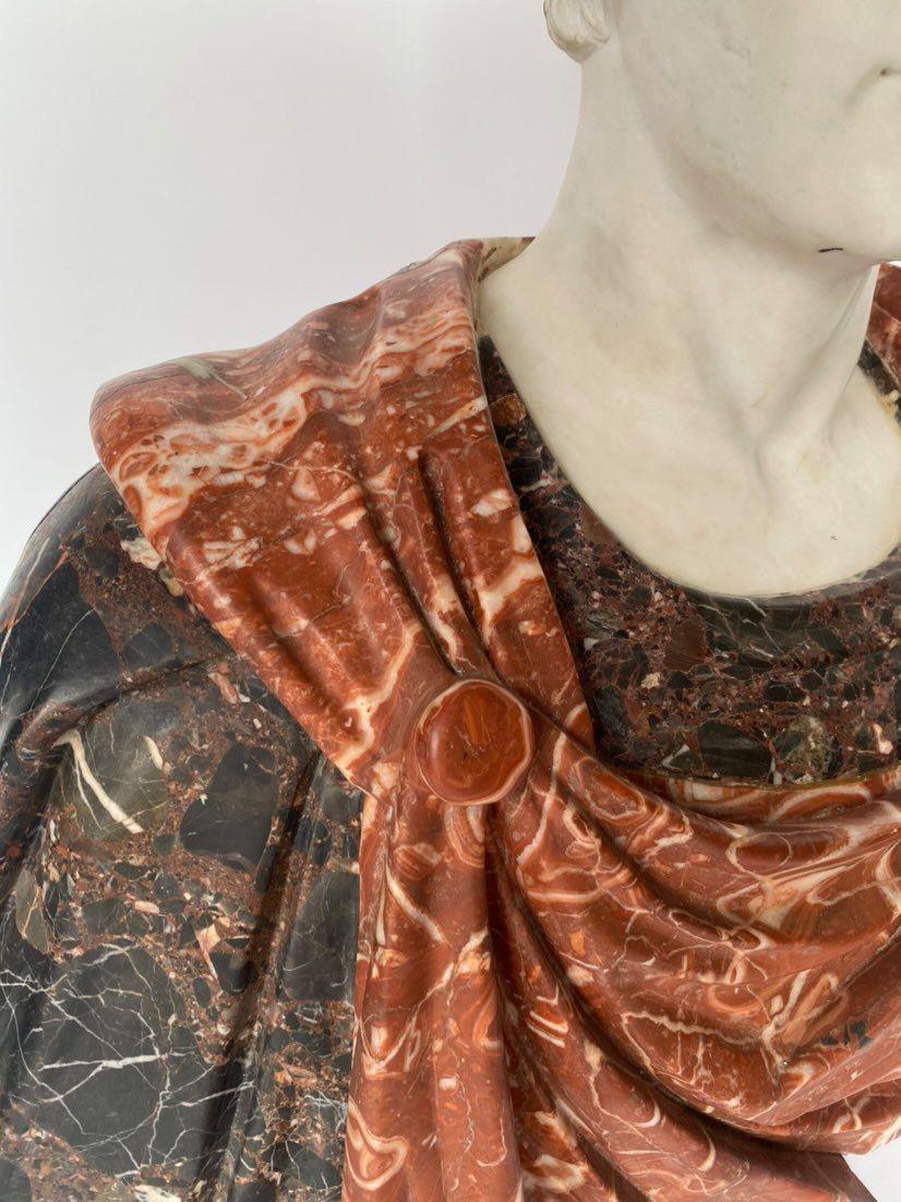 Large Marble Specimen Bust of Julius Caesar For Sale 1