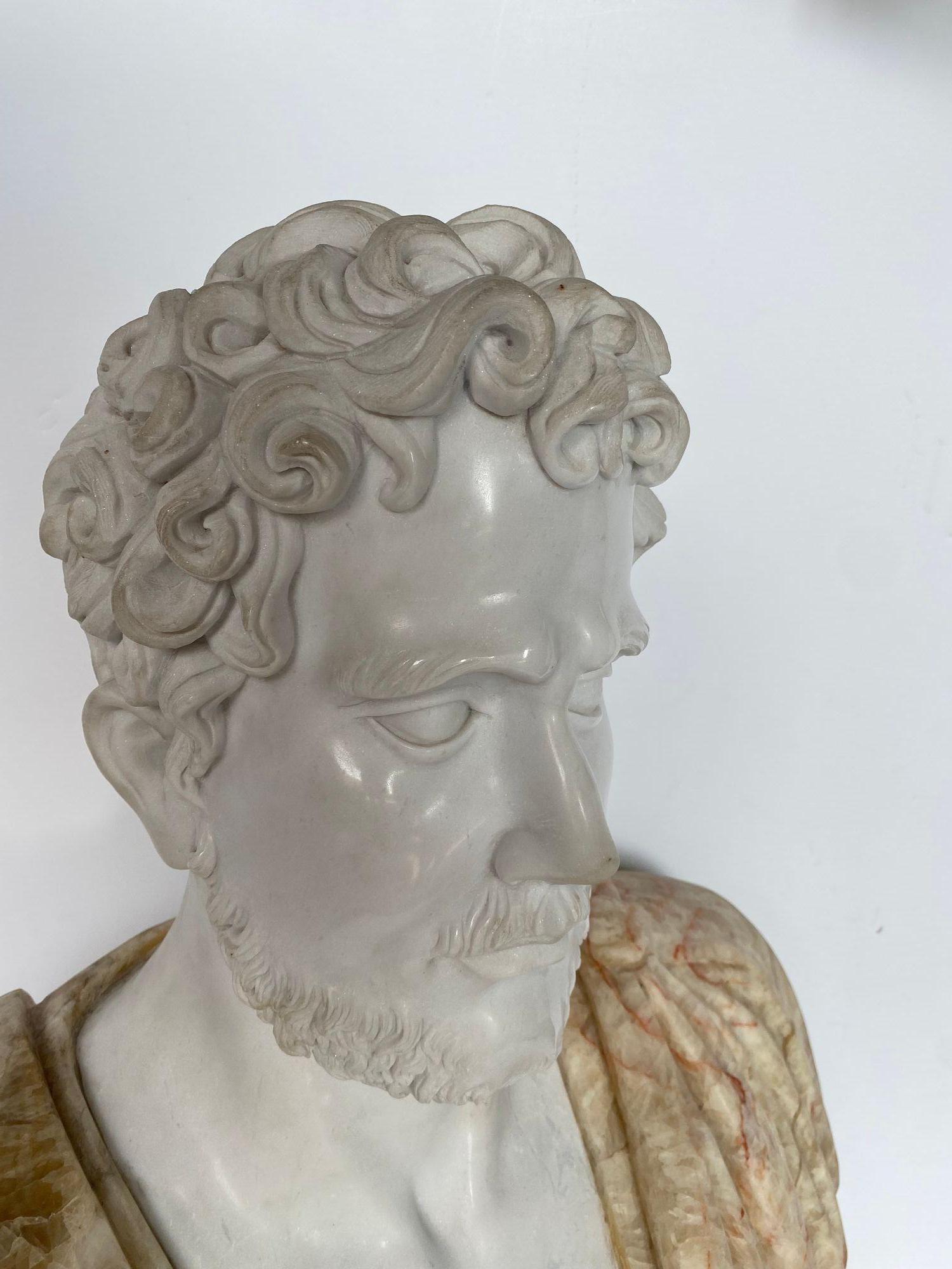 Early 20th Century Large Marble Specimen of an Emperor For Sale