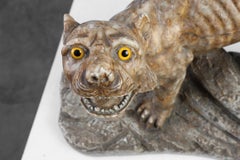 Large Marble statue of a Lyncx, Belgium 1960s