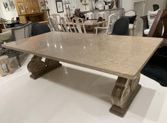 Large Marble & Stone Base Table