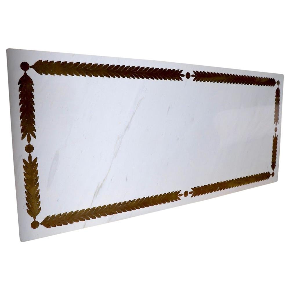 Large Marble Table Top with Bronze Inlay by Niccolini
