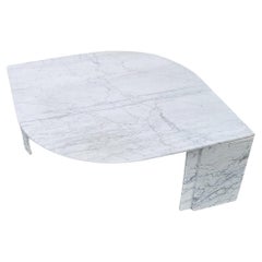Large marble teardrop coffee table by Roche Bobois France 1970s