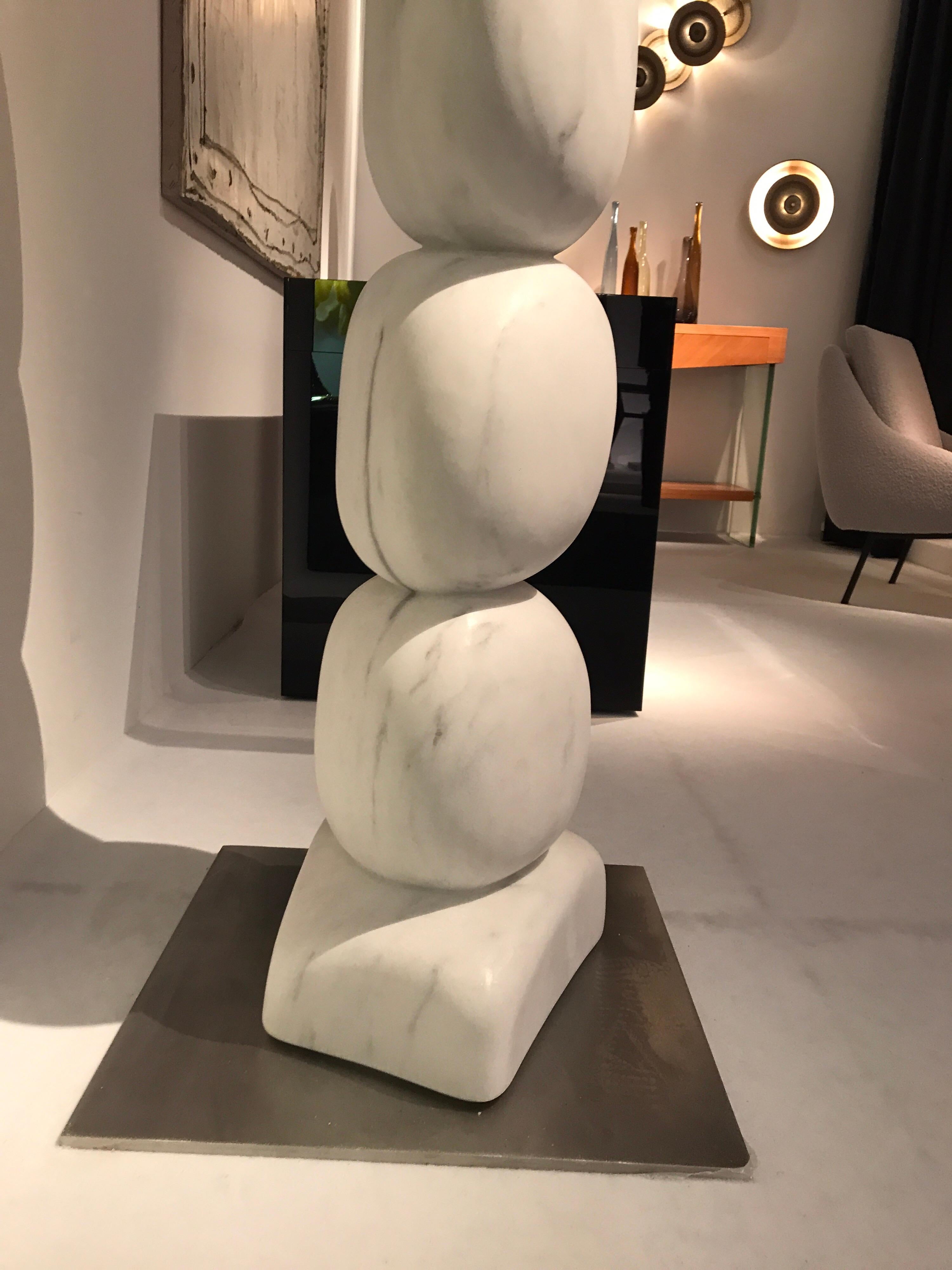 Large Marble TOTEM Sculpture by Jean Frederic Bourdier 4