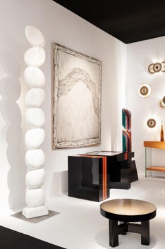 Large Marble TOTEM Sculpture by Jean Frederic Bourdier