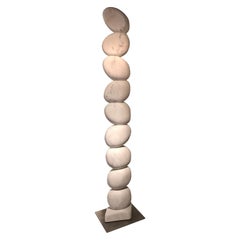 Large Marble TOTEM Sculpture by Jean Frederic Bourdier