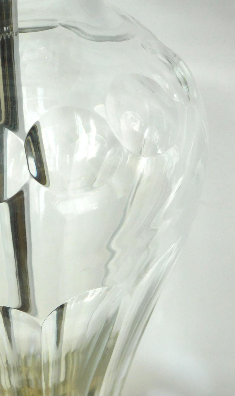 Hollywood Regency Grande lampe Marbro Lamp Co. en forme de balustre en cristal taillé des années 1960 avec motif de singe en métal doré en vente