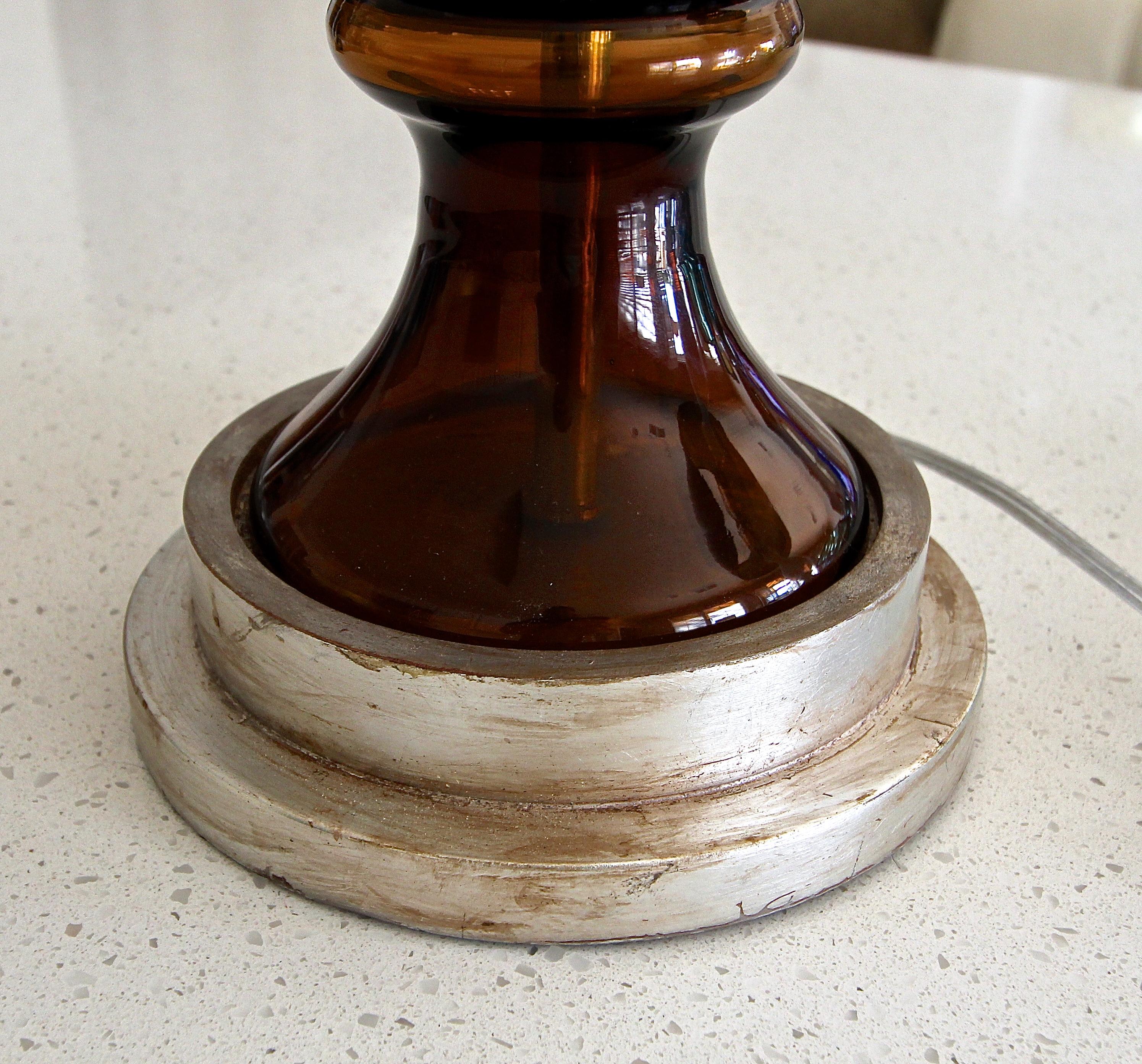Large Marbro Swedish Root Beer Brown Glass Table Lamp 9