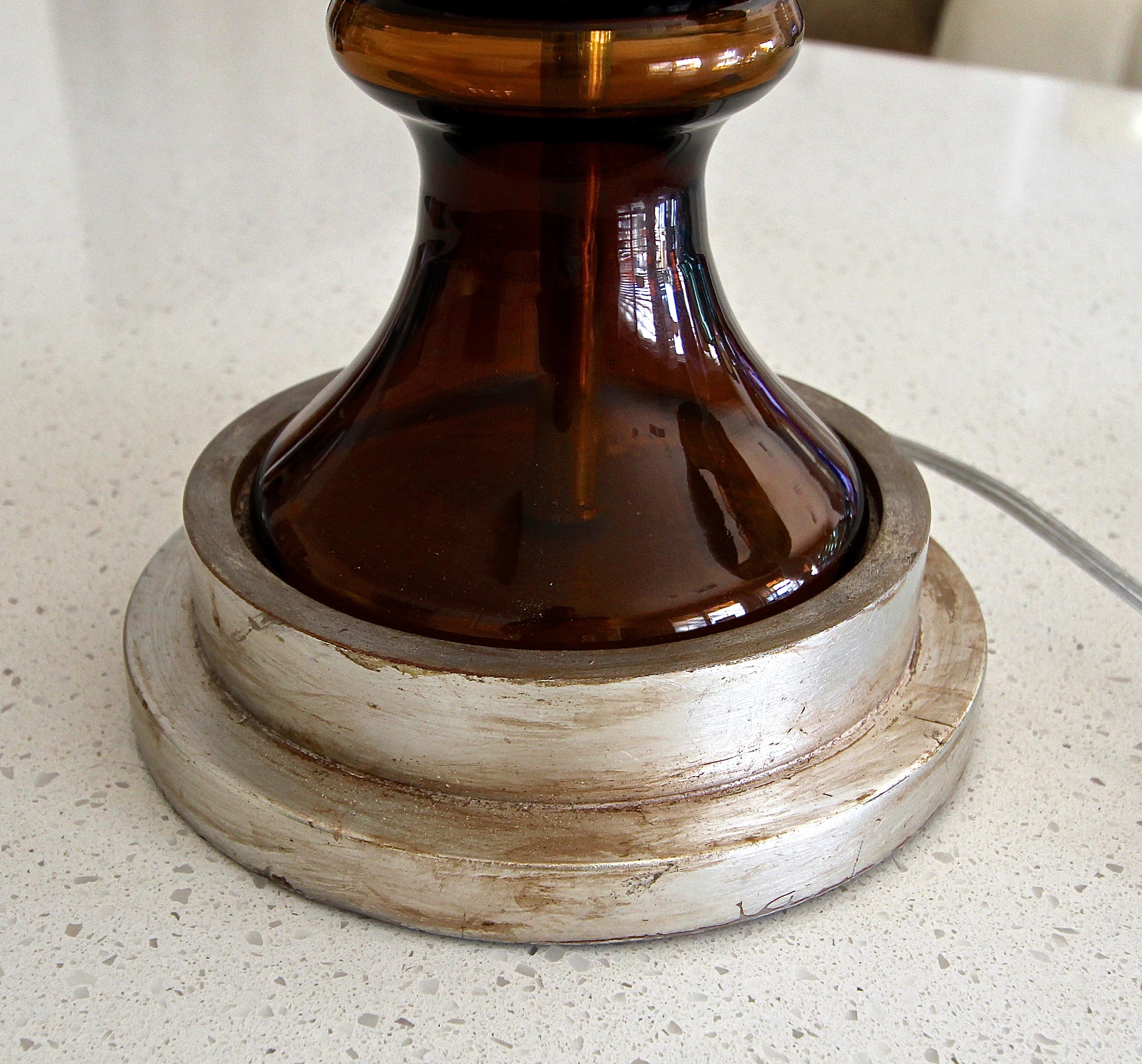 Large Marbro Swedish Root Beer Brown Glass Table Lamp For Sale 8