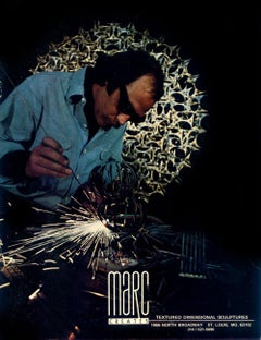 Large Marc Weinstein Mid-Century Brass Brutalist Rain Drops Wall Sculpture