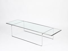 Grande tavolino cromato "Marcel T" di K. Takahama per Cassina, Italia 1974