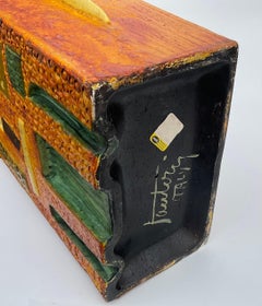 LARGE Marcello Fantoni Raymor Lion Table Sculpture Vibrant yellow Pottery Signed