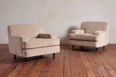 Large Marco Zanuso Armchairs with Walnut Feet