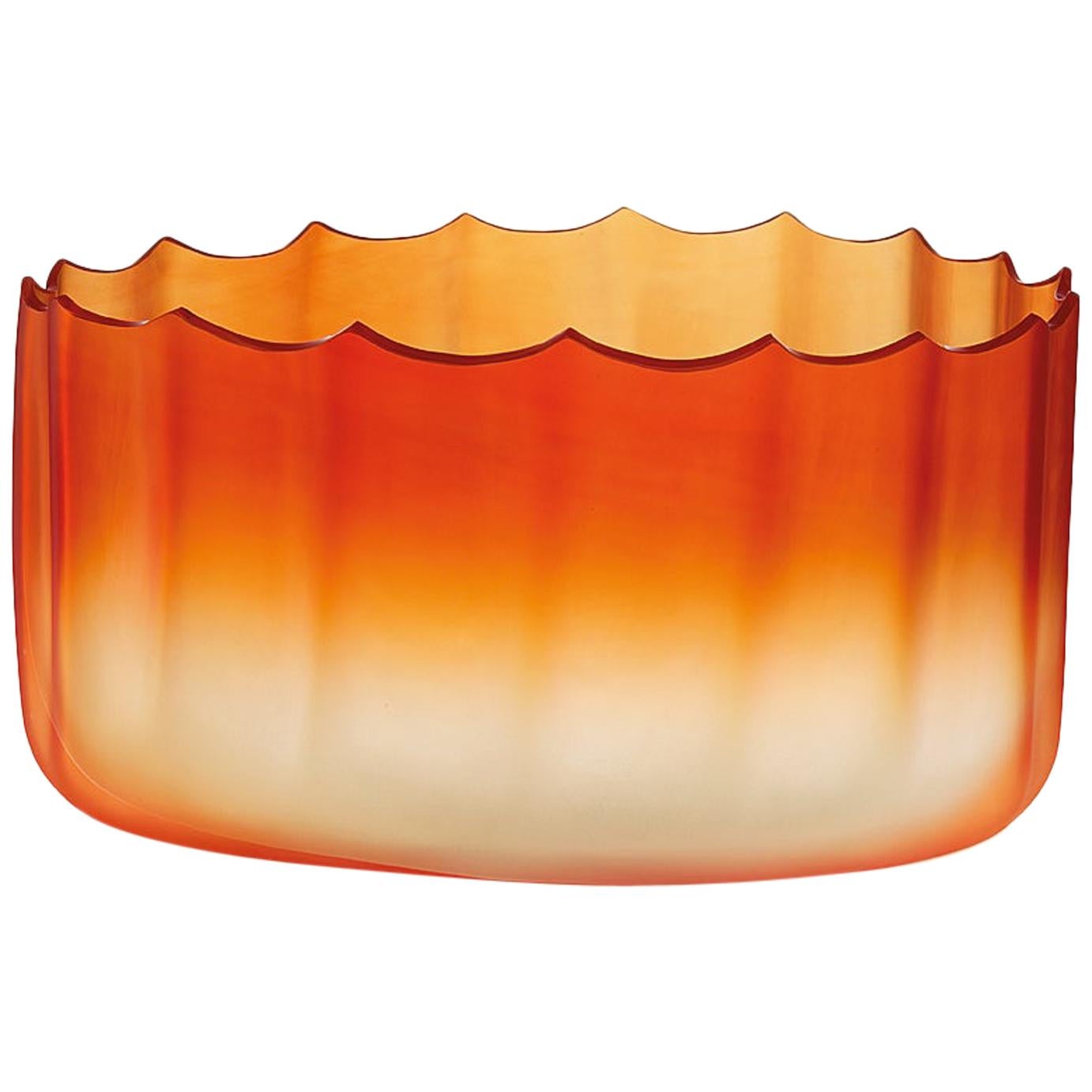 Orange (017AR00SL) Large Mare Coppo Satinato in Murano Glass by Davide Bruno