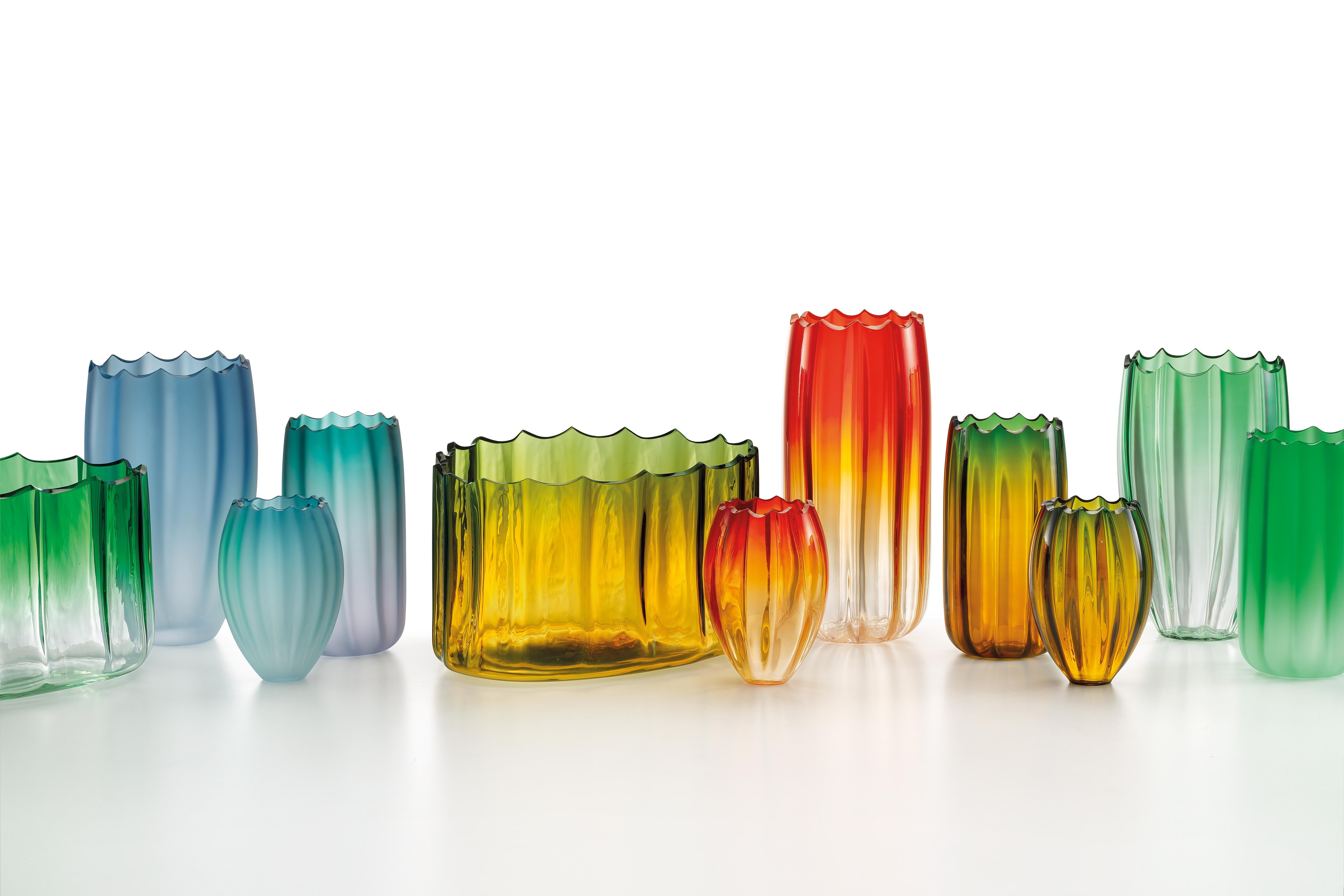 Contemporary Large Mare Fonda Satinato in Murano Glass by Davide Bruno For Sale