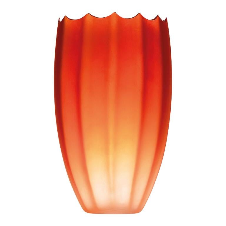 For Sale: Orange (015AR00SL) Large Mare Nassa Satinato in Murano Glass by Davide Bruno
