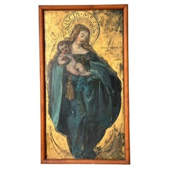 Quadro di grandi dimensioni con Maria e il Bambino "Sancta Maria