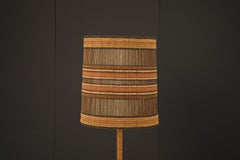 Large Maria Kipp Lampshade with Black, Sienna, and Burnt Orange Stripes, 1960s