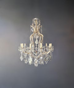 Large Maria Theresa Crystal Chandelier Antique Classic Clear Glass