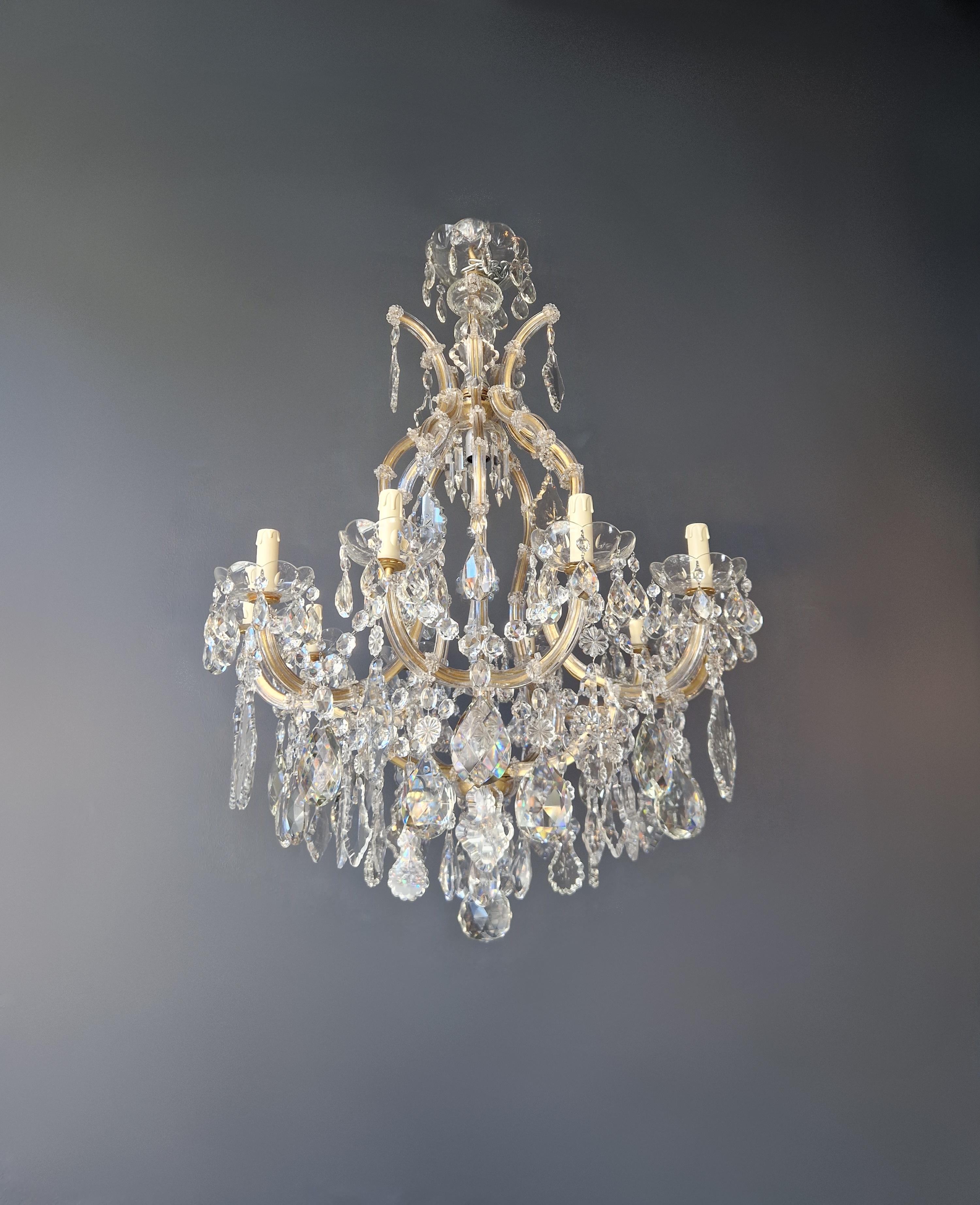 European Large Maria Theresa Crystal Chandelier Antique Classic Clear Glass For Sale