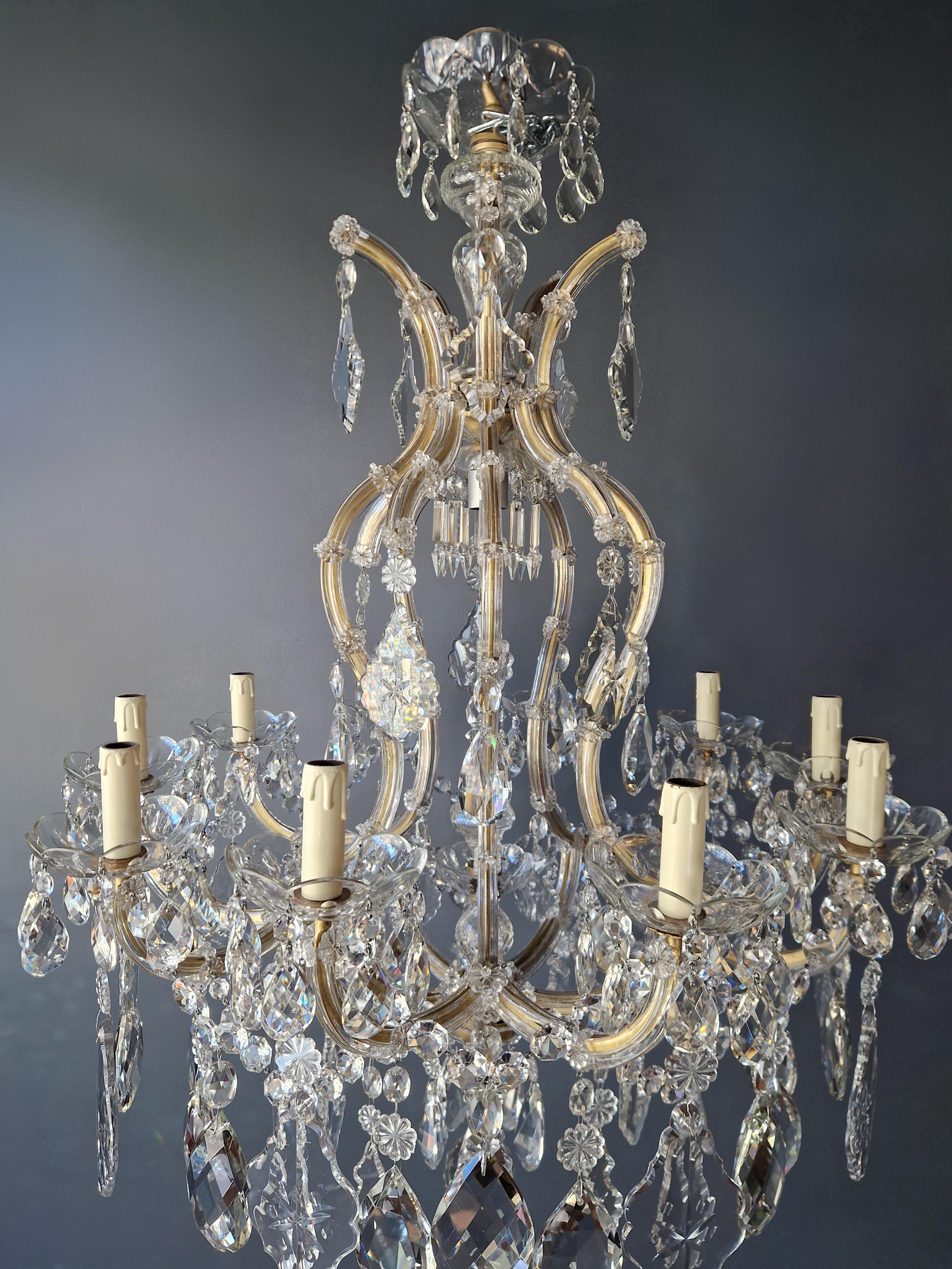 Large Maria Theresa Crystal Chandelier Antique Classic Clear Glass For Sale 1